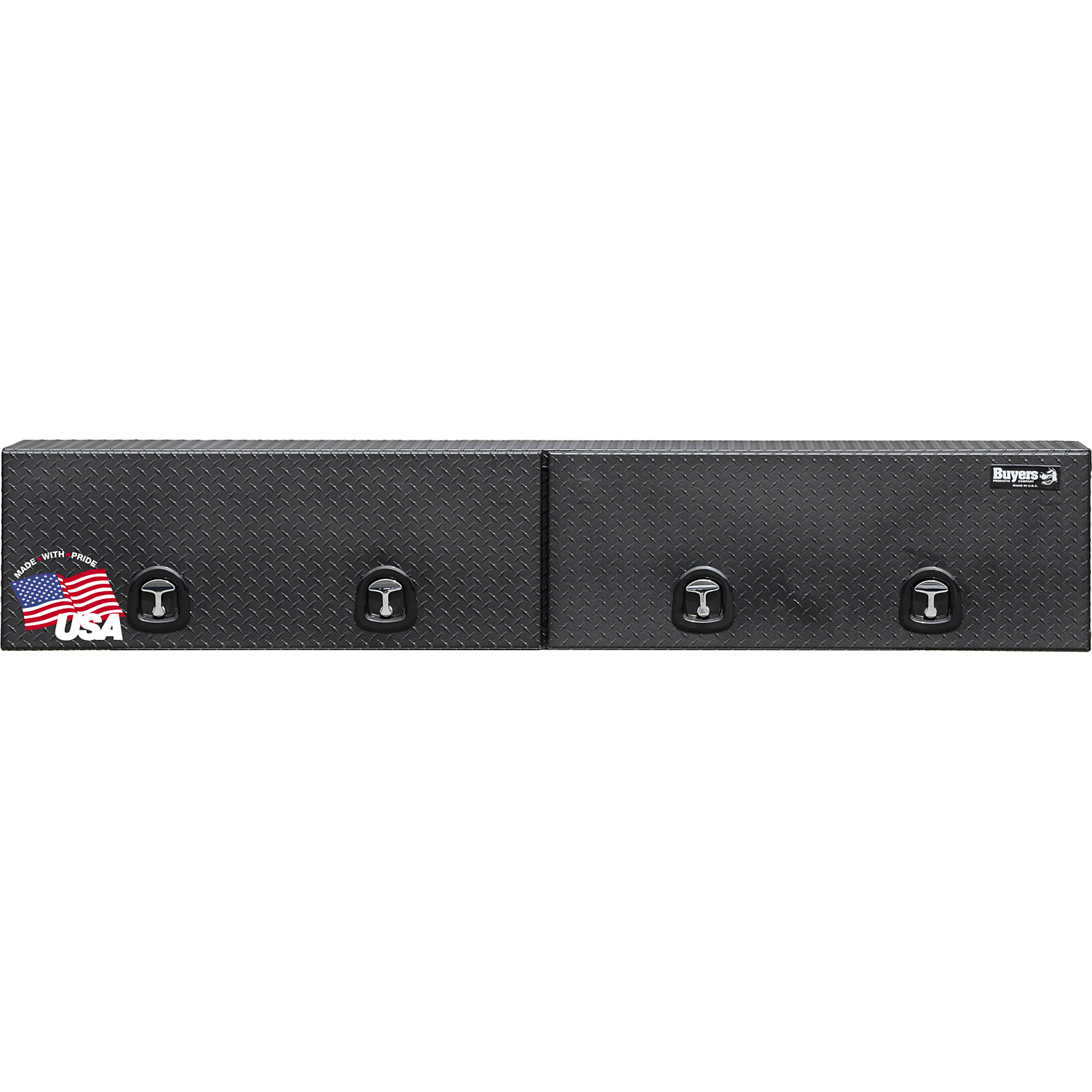 Buyers Products, 16x13x96 Matte Black Aluminum Topsider, Width 16 in, Material Aluminum, Color Finish Diamond Plate Matte Black, Model# 1722361